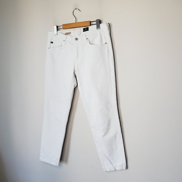 Ag Adriano Goldschmied Jeans The Stilt Roll-up Cigarette Cropped White 29 - Picture 2 of 11